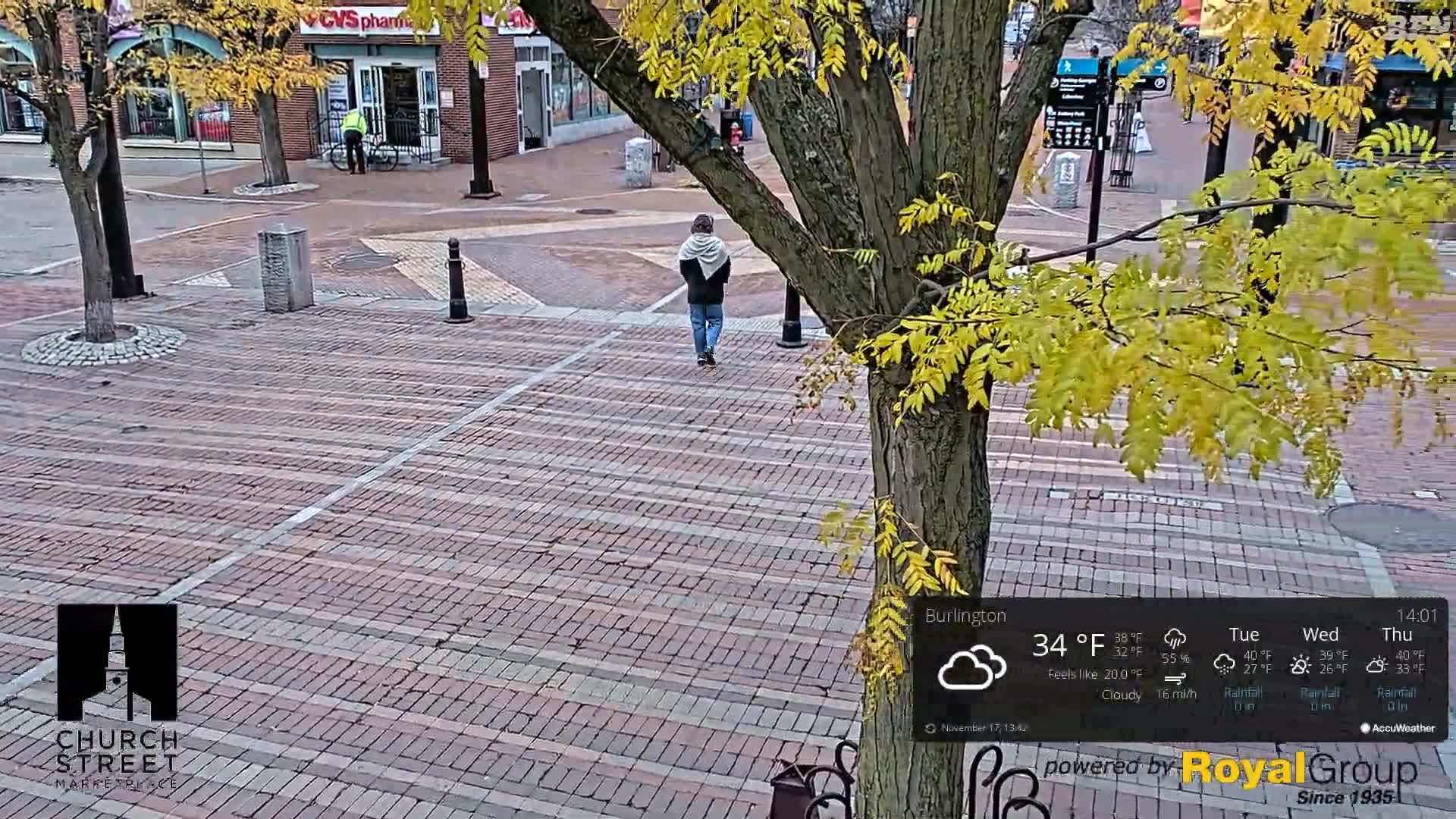 Burlington, Church Street Market Place Live Cam - Burlington, Vermont, USA