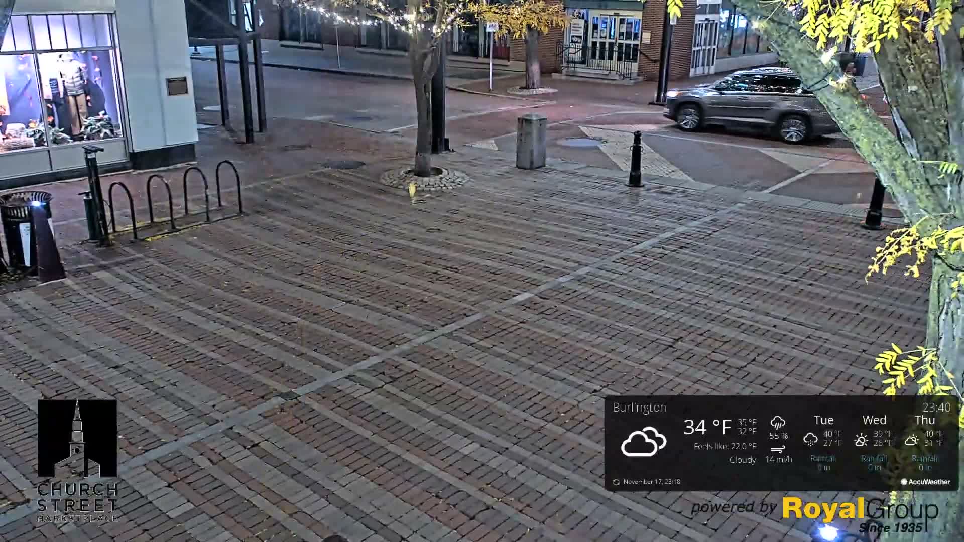 Burlington, Church Street Market Place Live Cam - Burlington, Vermont, USA