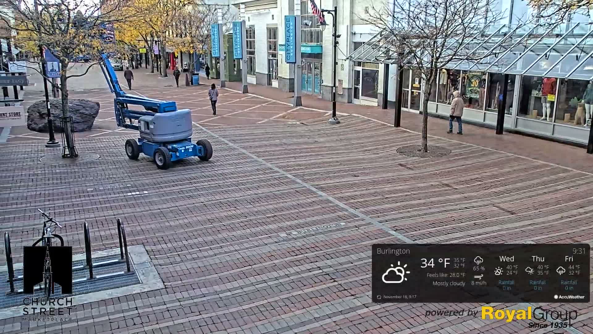 Burlington, Church Street Market Place Live Cam - Burlington, Vermont, USA