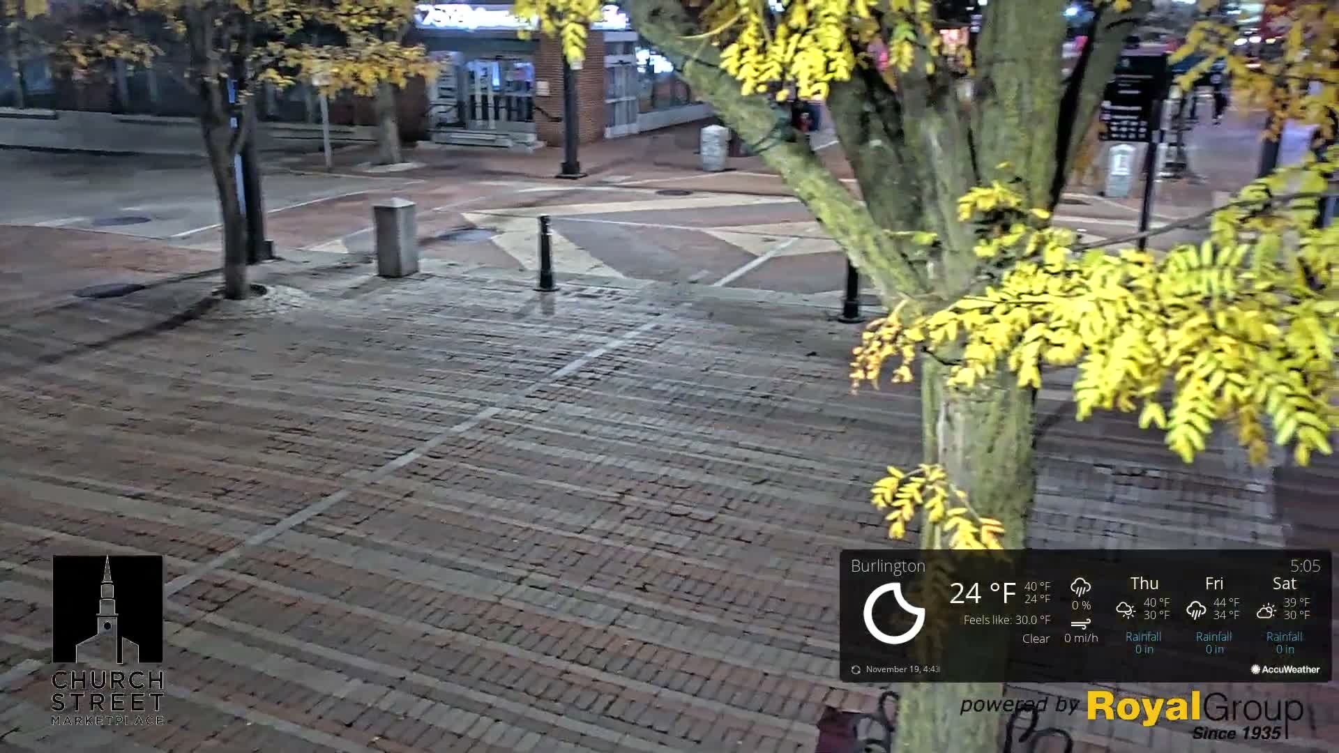 Burlington, Church Street Market Place Live Cam - Burlington, Vermont, USA