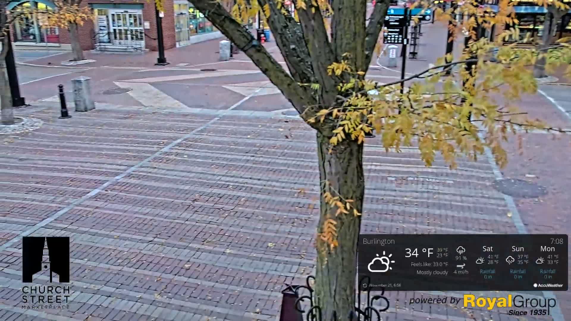 Burlington, Church Street Market Place Live Cam - Burlington, Vermont, USA