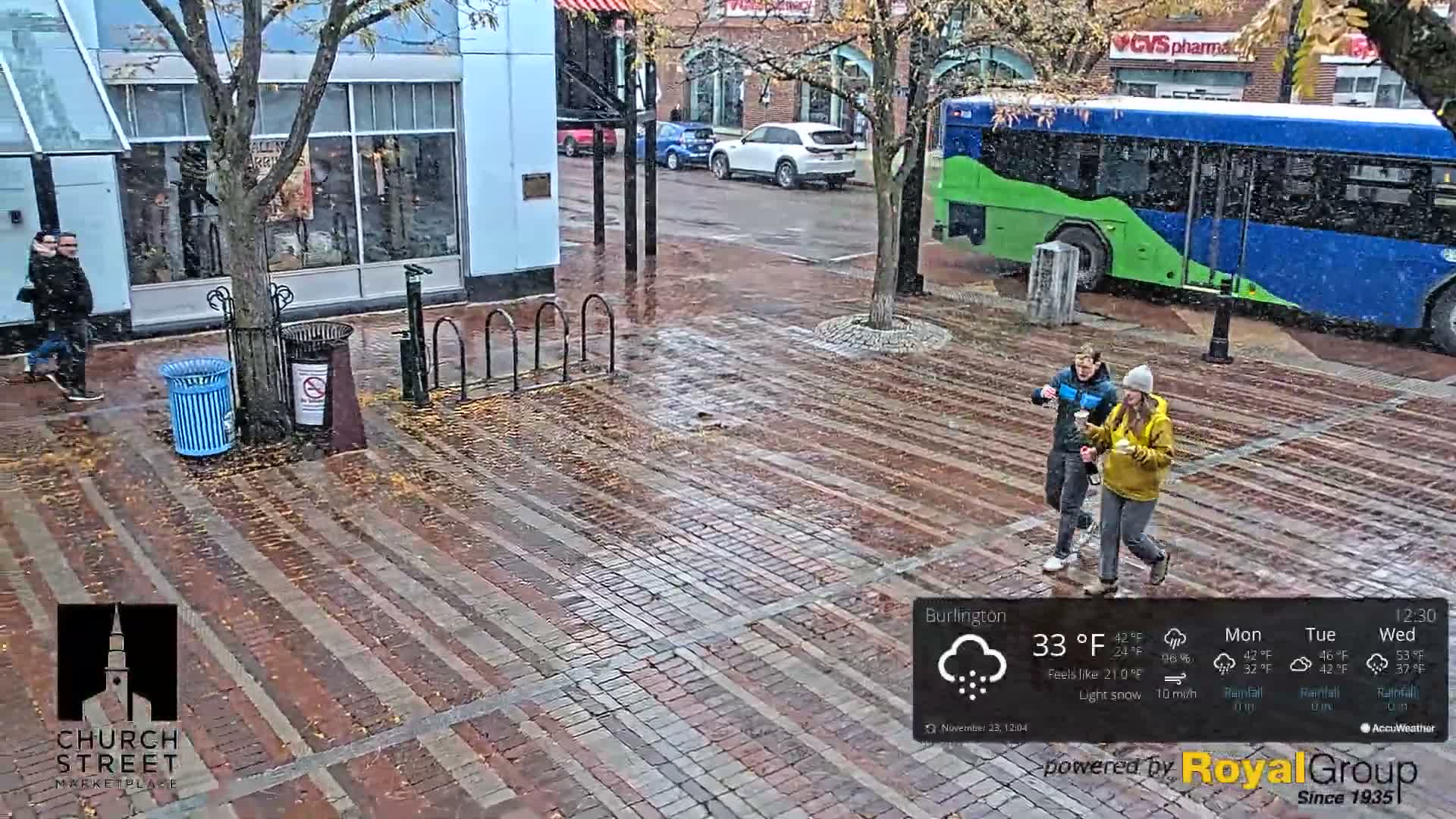 Burlington, Church Street Market Place Live Cam - Burlington, Vermont, USA
