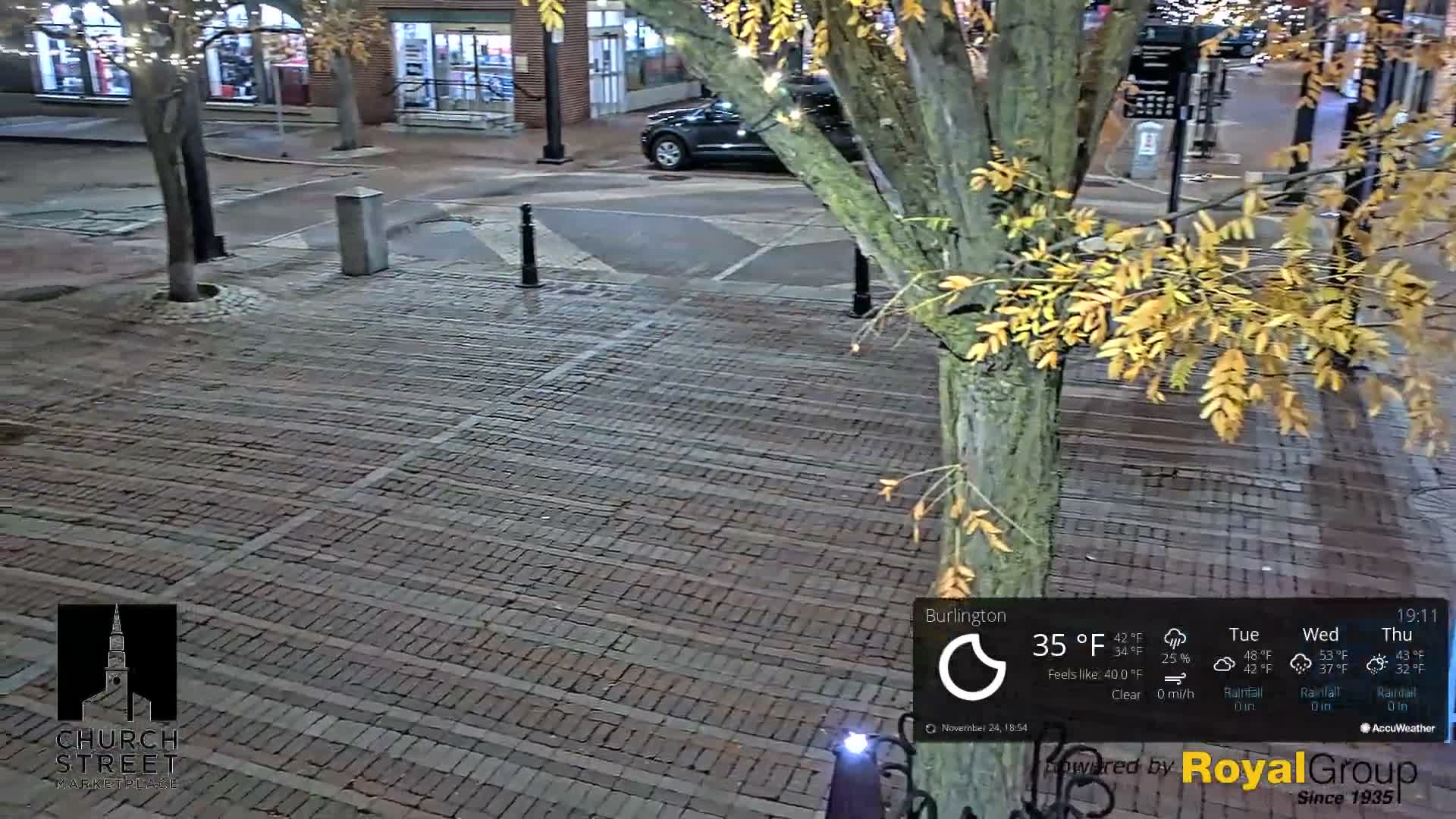 Burlington, Church Street Market Place Live Cam - Burlington, Vermont, USA