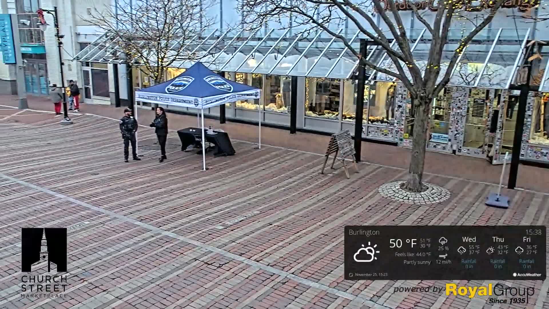 Burlington, Church Street Market Place Live Cam - Burlington, Vermont, USA