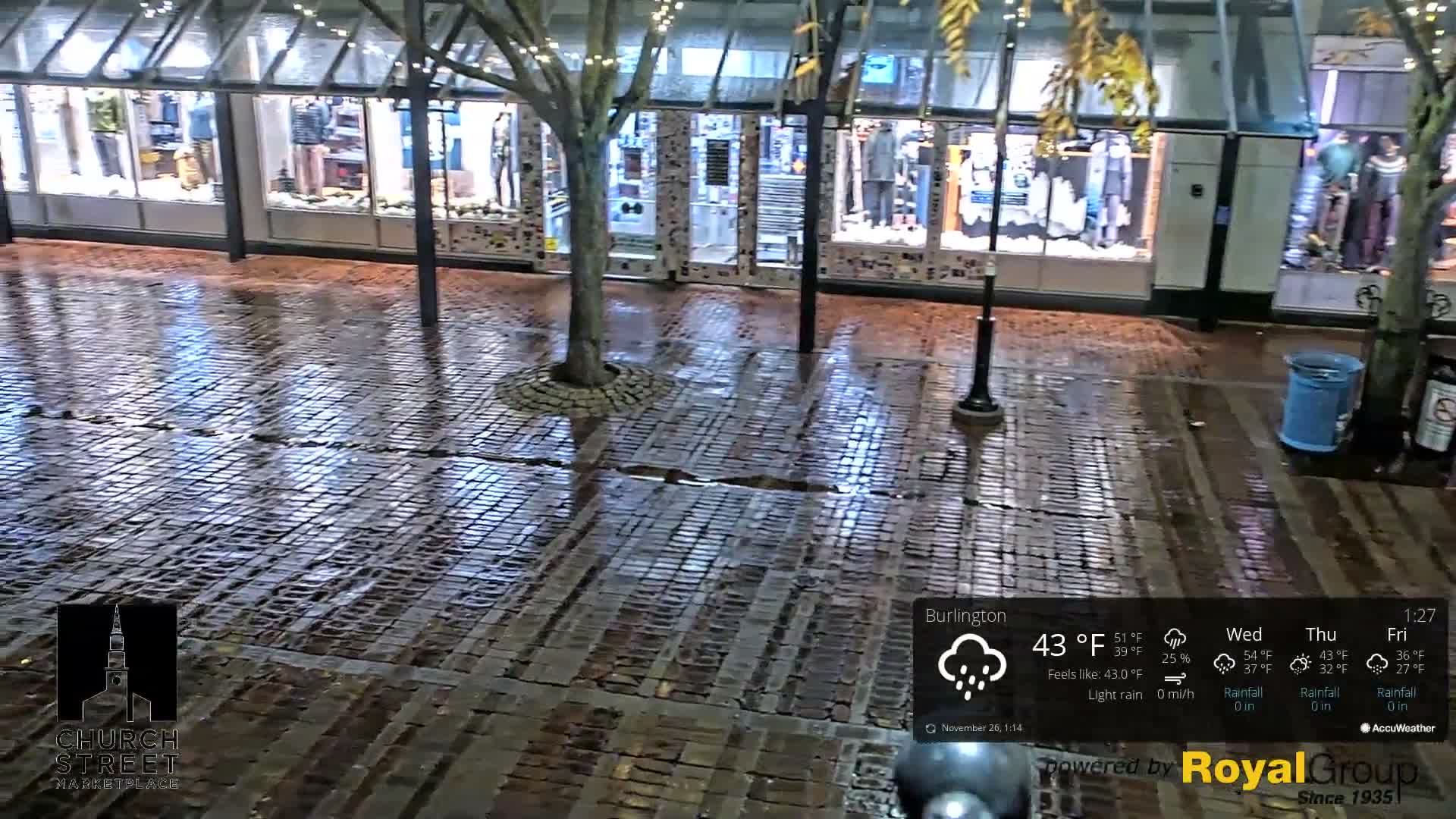 Burlington, Church Street Market Place Live Cam - Burlington, Vermont, USA