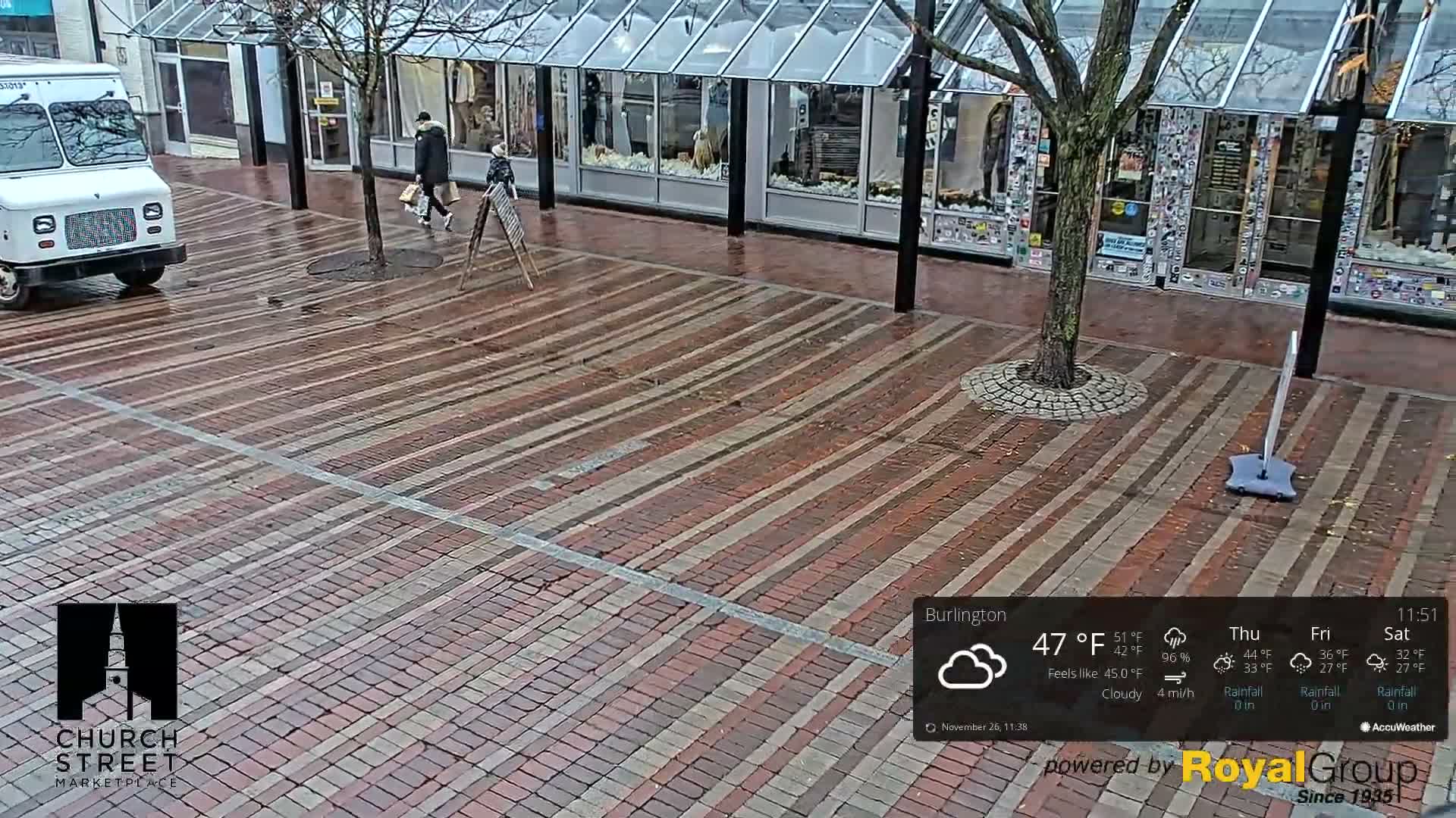 Burlington, Church Street Market Place Live Cam - Burlington, Vermont, USA