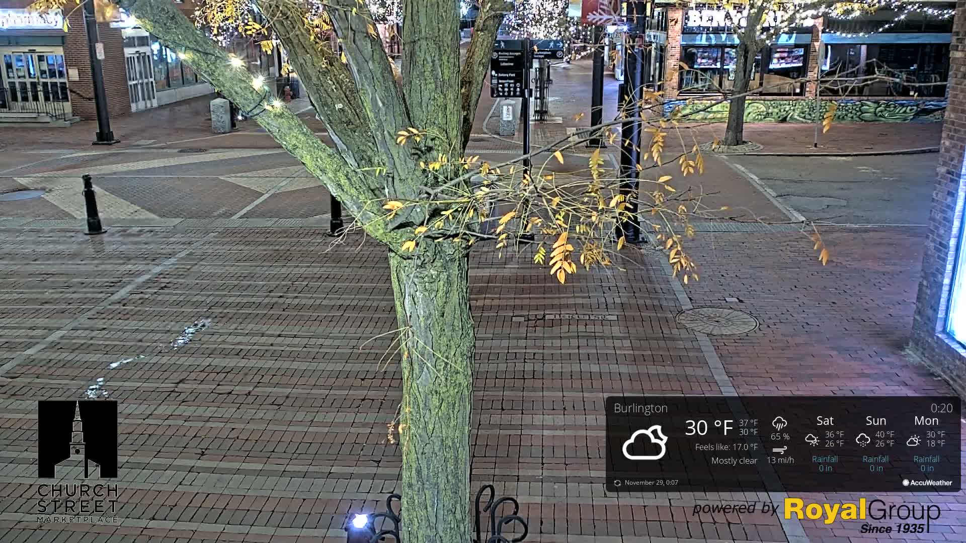 Burlington, Church Street Market Place Live Cam - Burlington, Vermont, USA