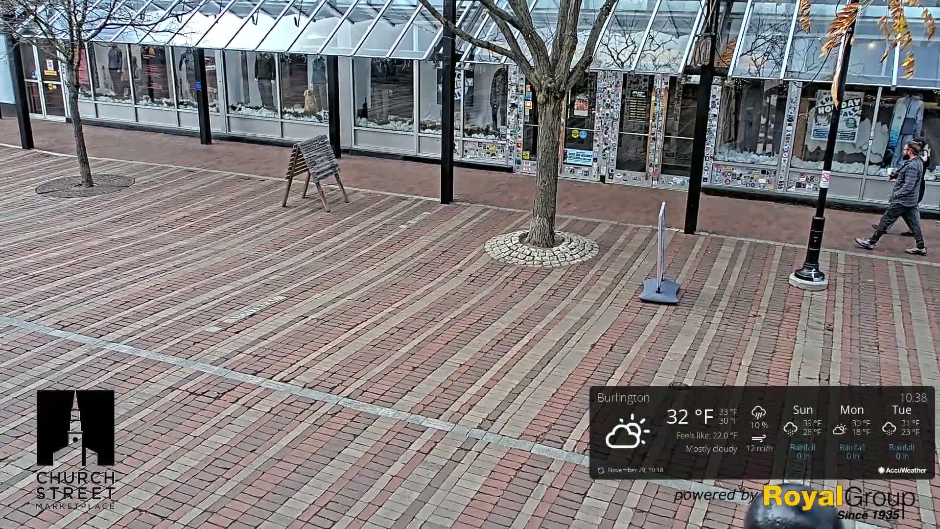Burlington, Church Street Market Place Live Cam - Burlington, Vermont, USA