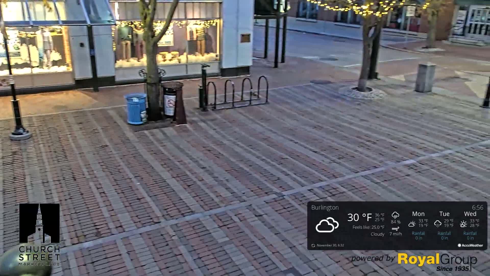Burlington, Church Street Market Place Live Cam - Burlington, Vermont, USA