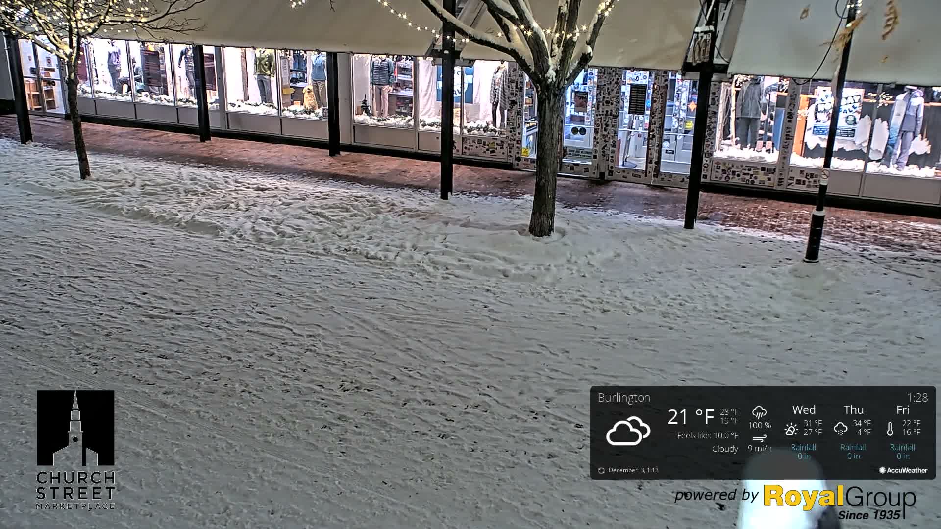 Burlington, Church Street Market Place Live Cam - Burlington, Vermont, USA