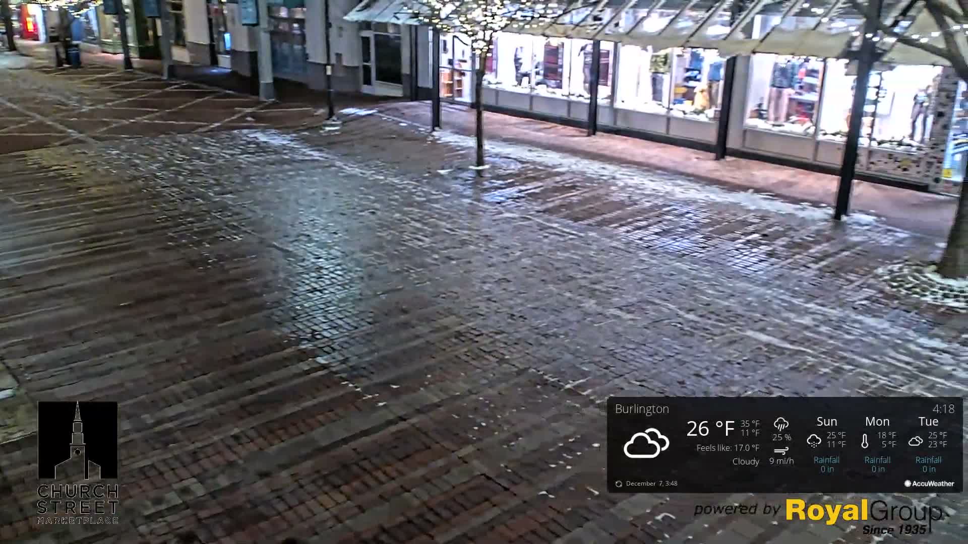 Burlington, Church Street Market Place Live Cam - Burlington, Vermont, USA