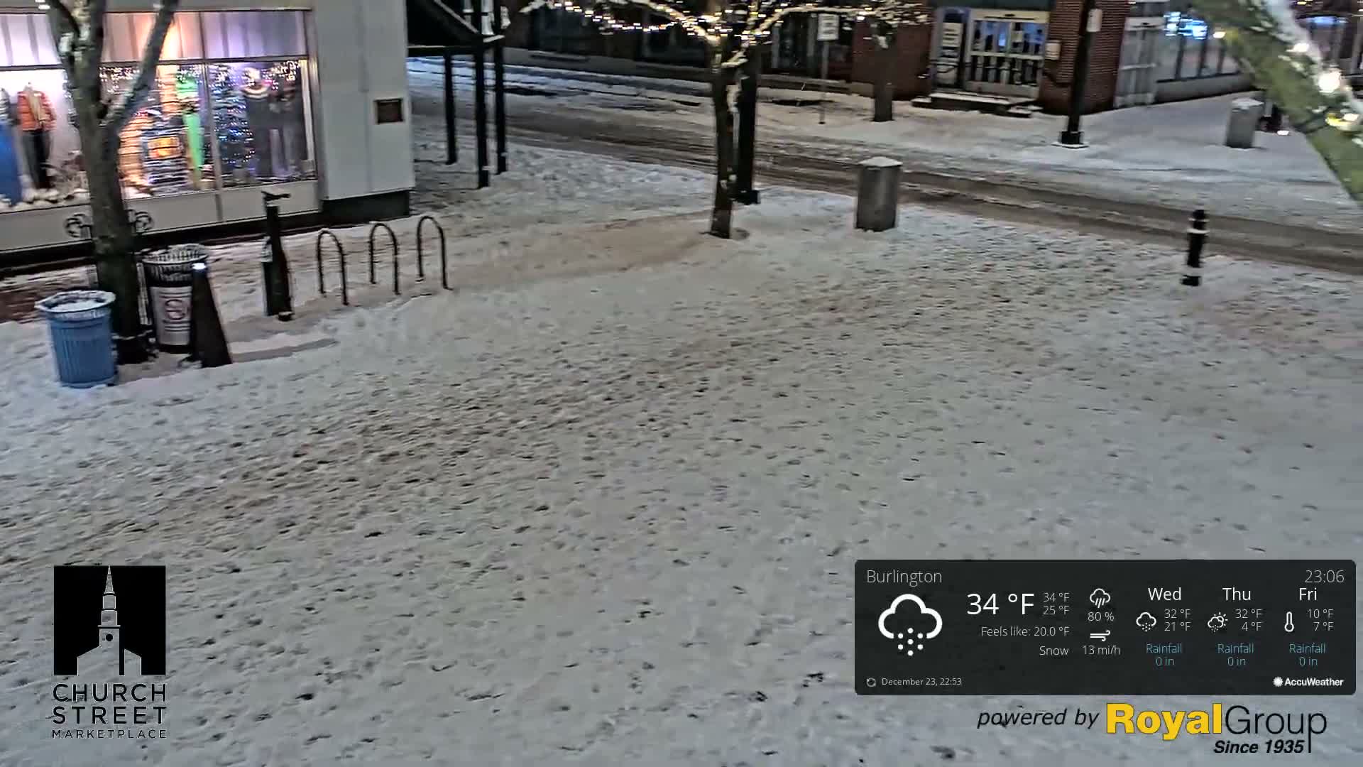 Burlington, Church Street Market Place Live Cam - Burlington, Vermont, USA