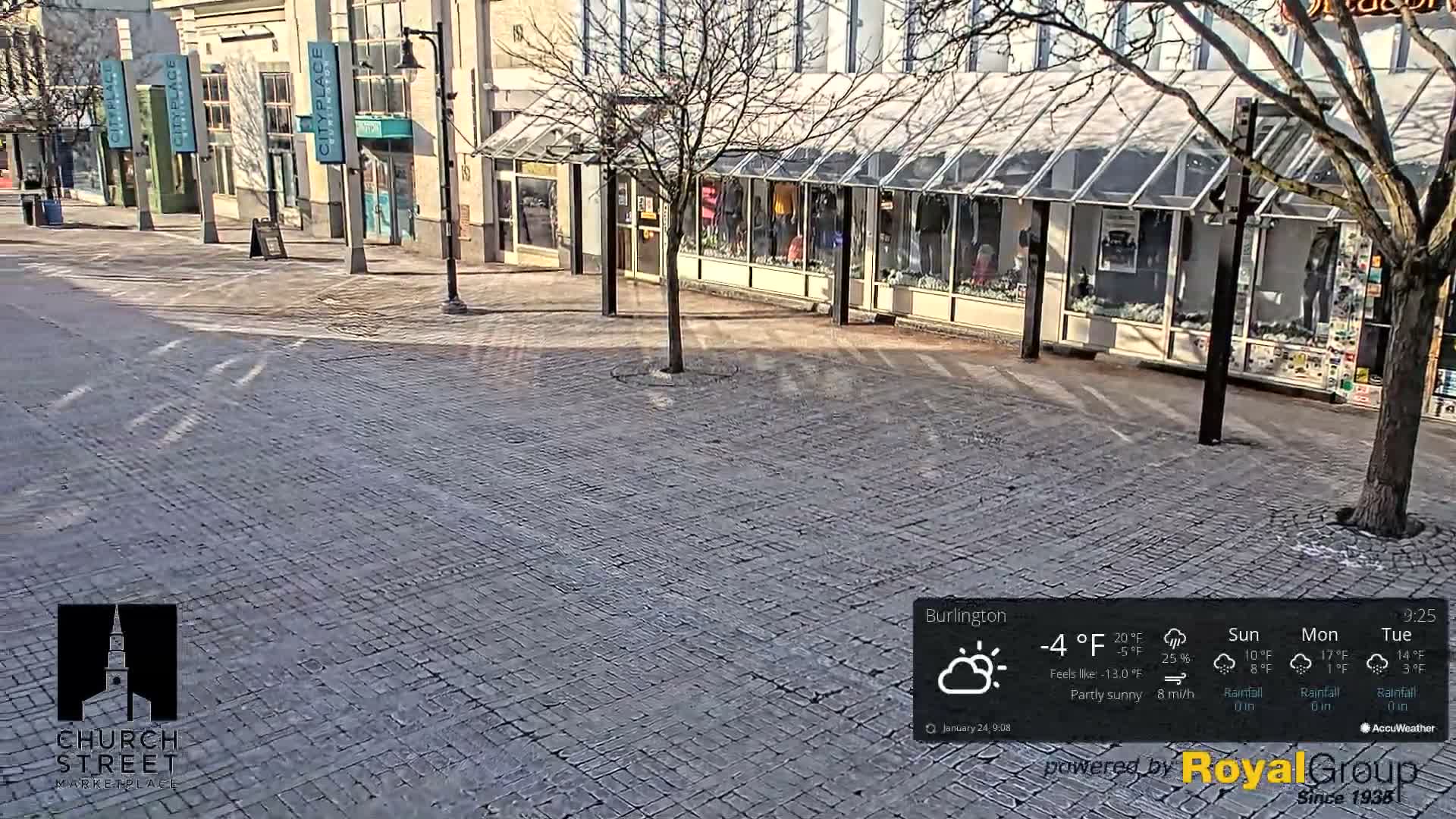 Burlington, Church Street Market Place Live Cam - Burlington, Vermont, USA