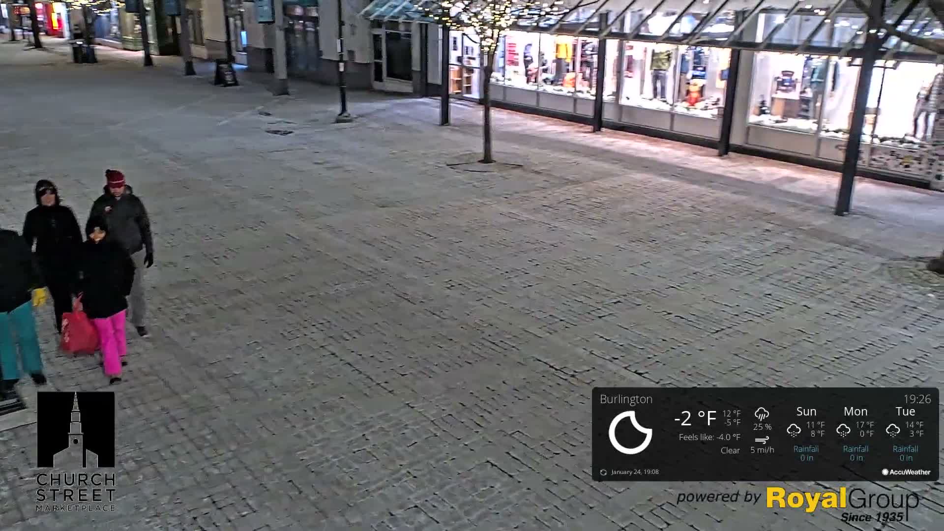 Burlington, Church Street Market Place Live Cam - Burlington, Vermont, USA