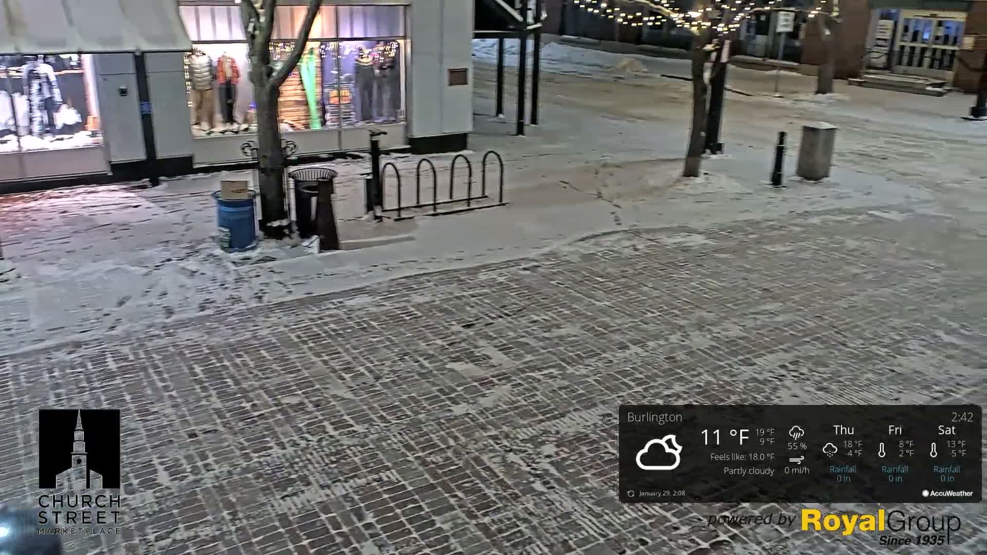 Burlington, Church Street Market Place Live Cam - Burlington, Vermont, USA