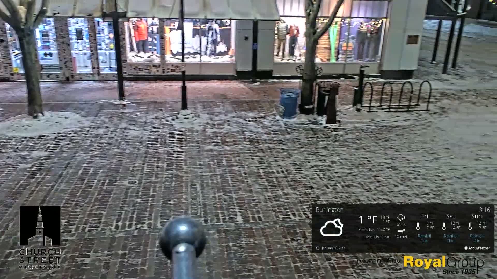 Burlington, Church Street Market Place Live Cam - Burlington, Vermont, USA