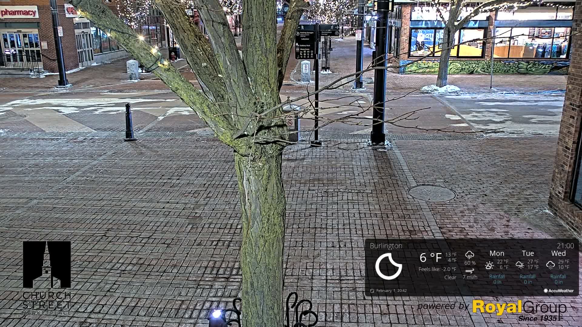 Burlington, Church Street Market Place Live Cam - Burlington, Vermont, USA