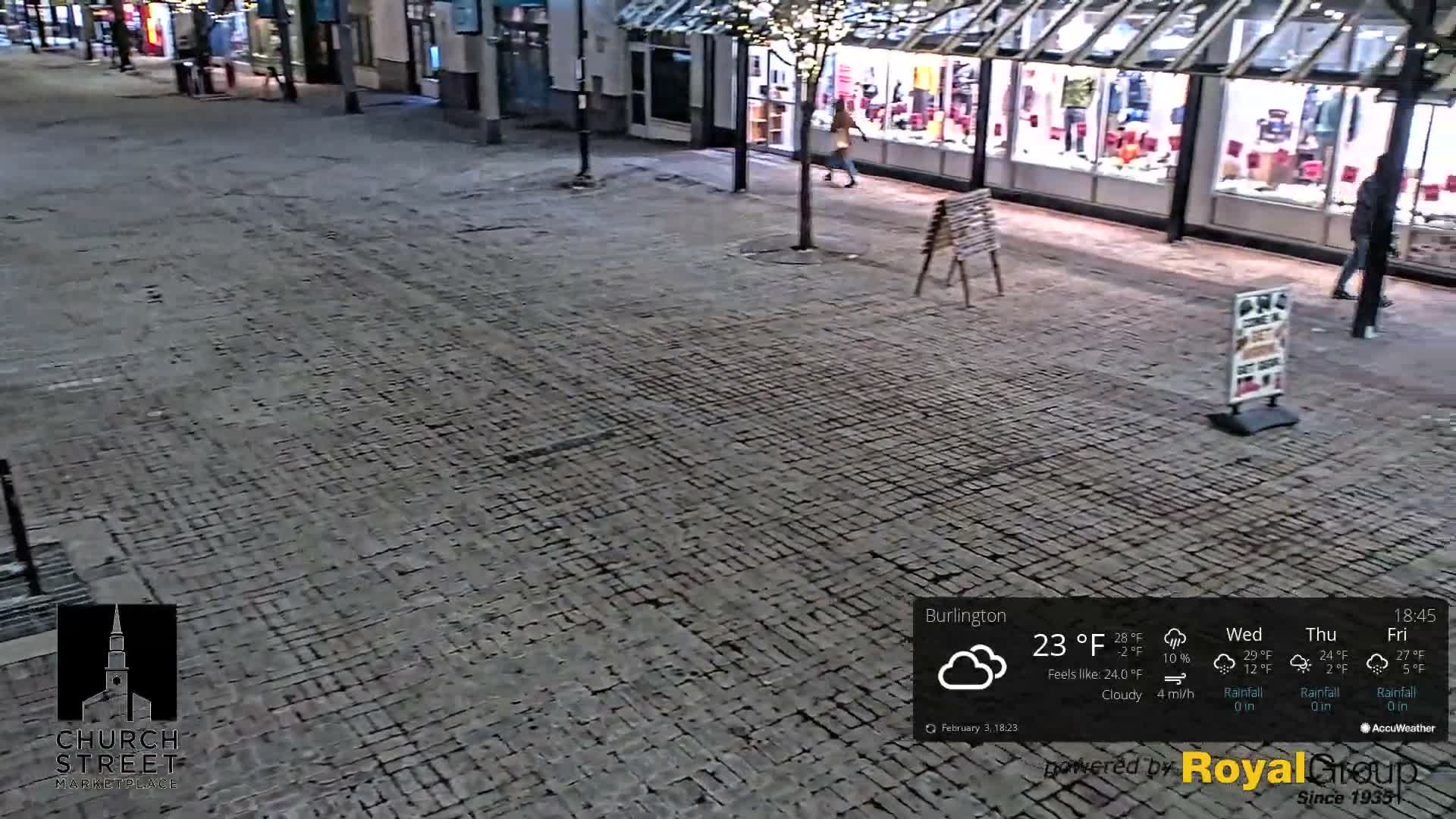 Burlington, Church Street Market Place Live Cam - Burlington, Vermont, USA