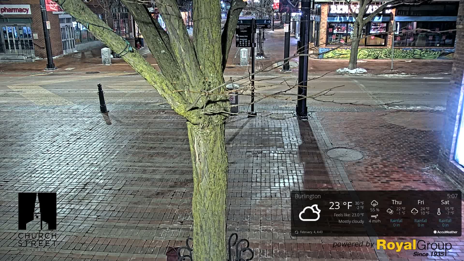 Burlington, Church Street Market Place Live Cam - Burlington, Vermont, USA
