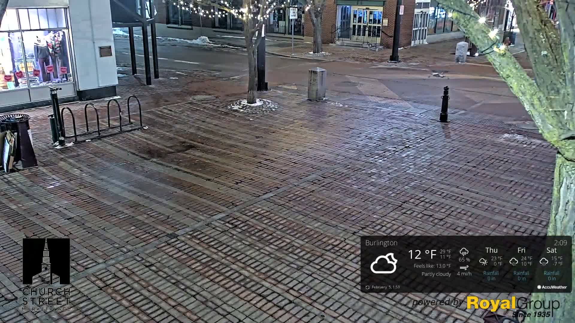 Burlington, Church Street Market Place Live Cam - Burlington, Vermont, USA