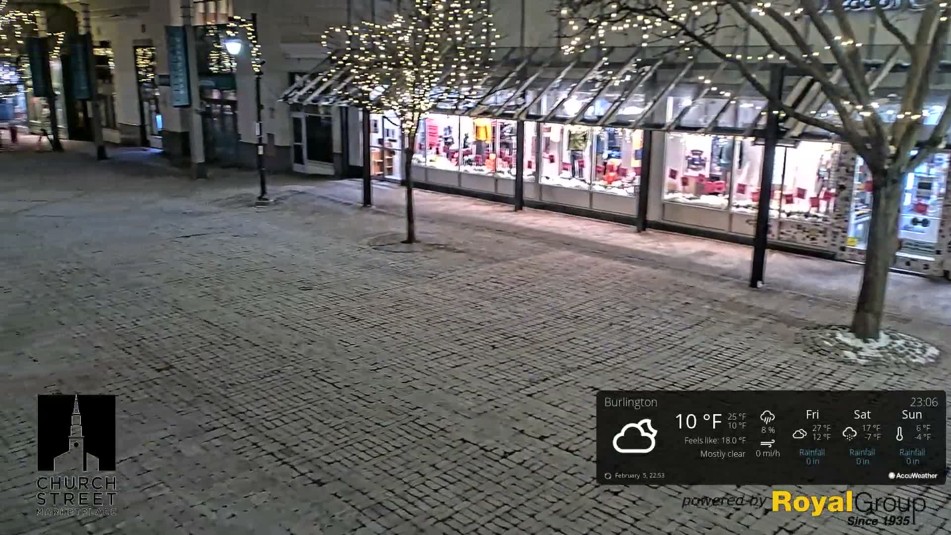 Burlington, Church Street Market Place Live Cam - Burlington, Vermont, USA