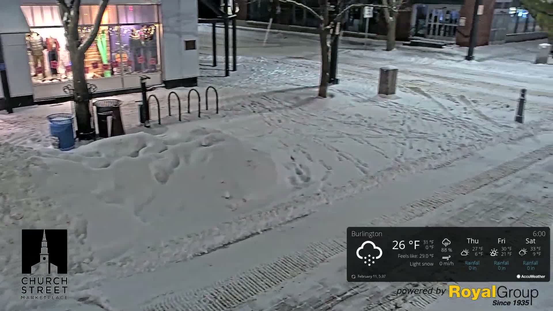 Burlington, Church Street Market Place Live Cam - Burlington, Vermont, USA