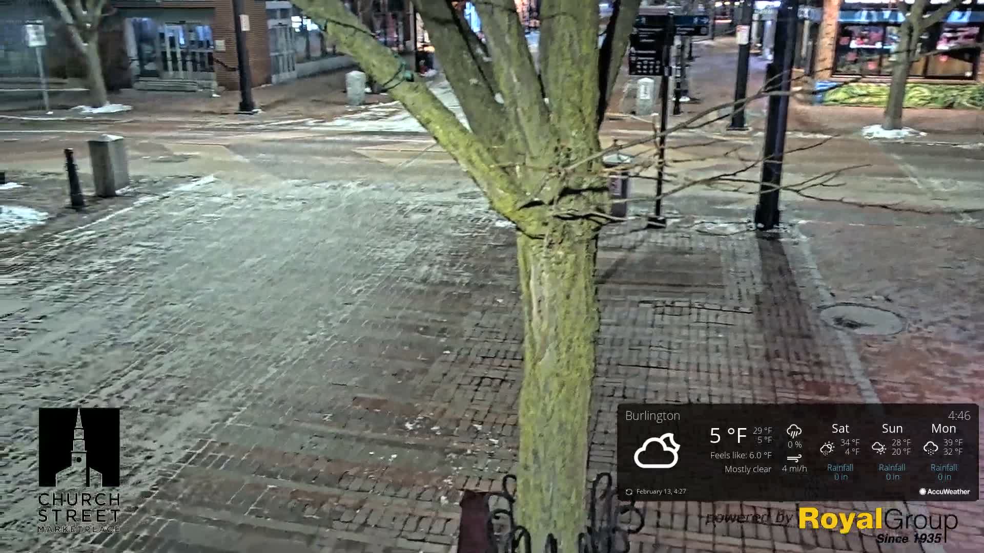 Burlington, Church Street Market Place Live Cam - Burlington, Vermont, USA