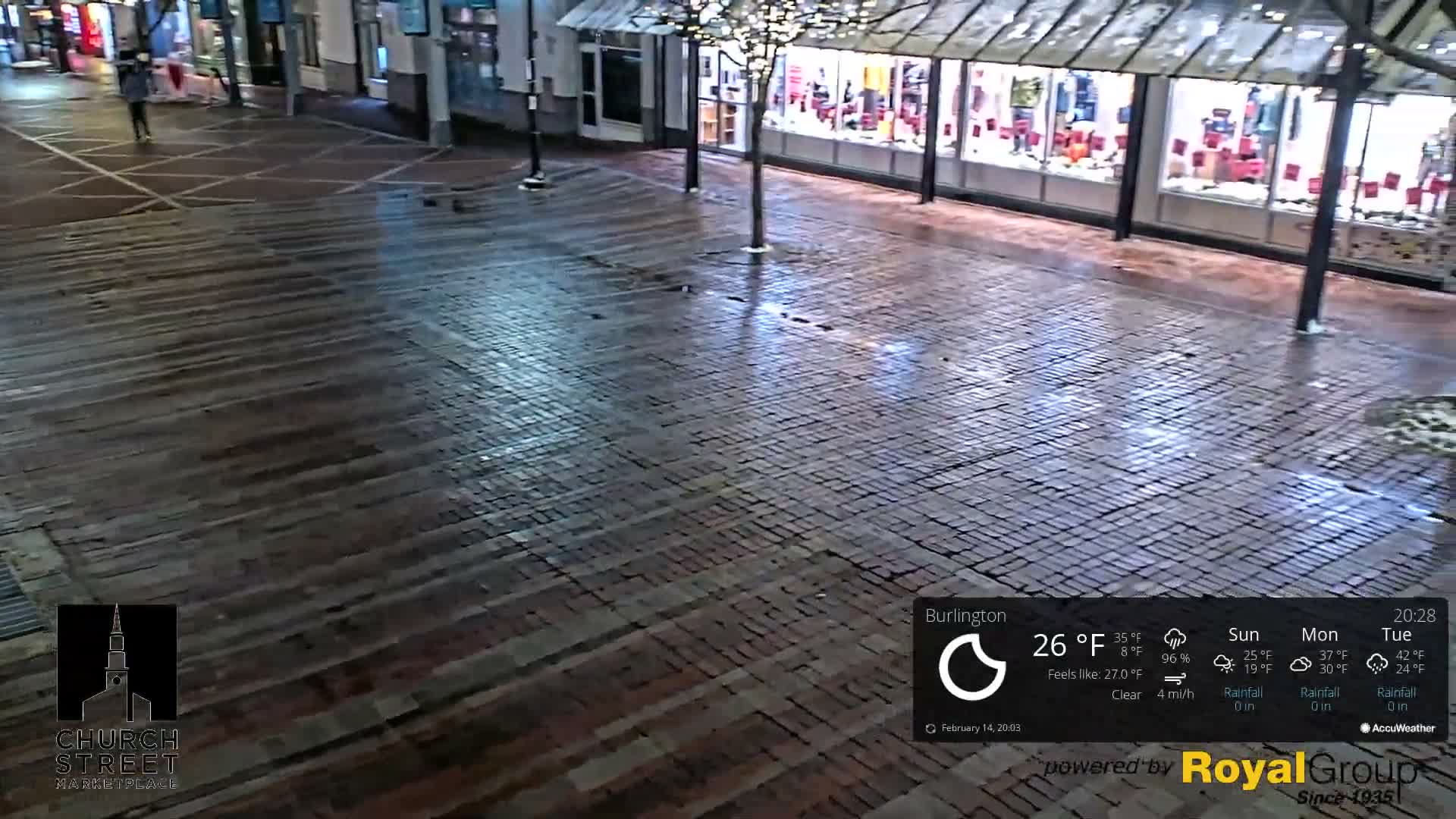 Burlington, Church Street Market Place Live Cam - Burlington, Vermont, USA