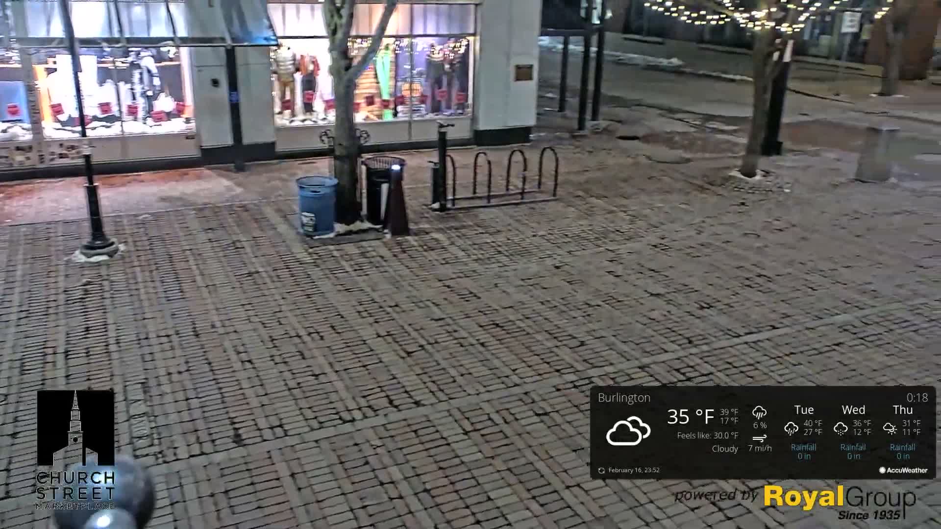 Burlington, Church Street Market Place Live Cam - Burlington, Vermont, USA