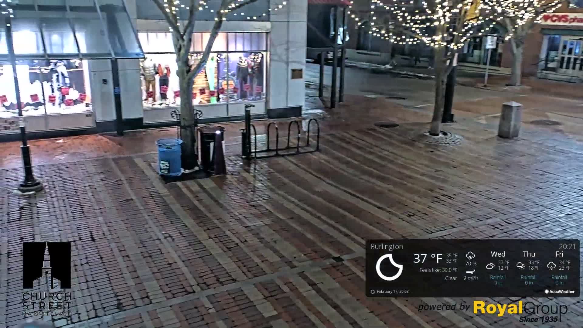 Burlington, Church Street Market Place Live Cam - Burlington, Vermont, USA