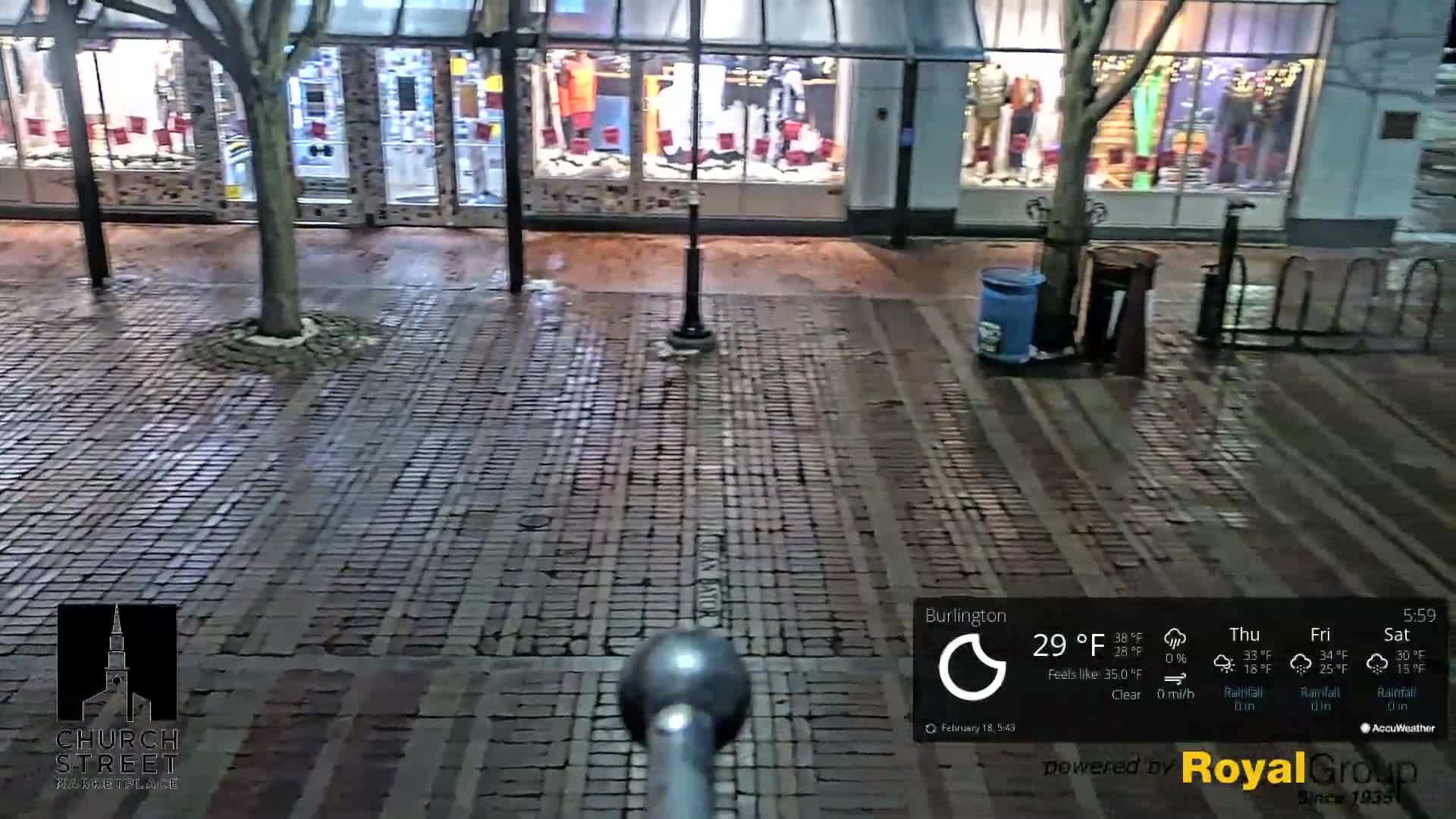 Burlington, Church Street Market Place Live Cam - Burlington, Vermont, USA