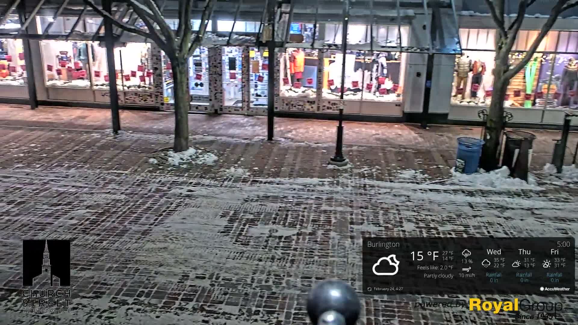Burlington, Church Street Market Place Live Cam - Burlington, Vermont, USA