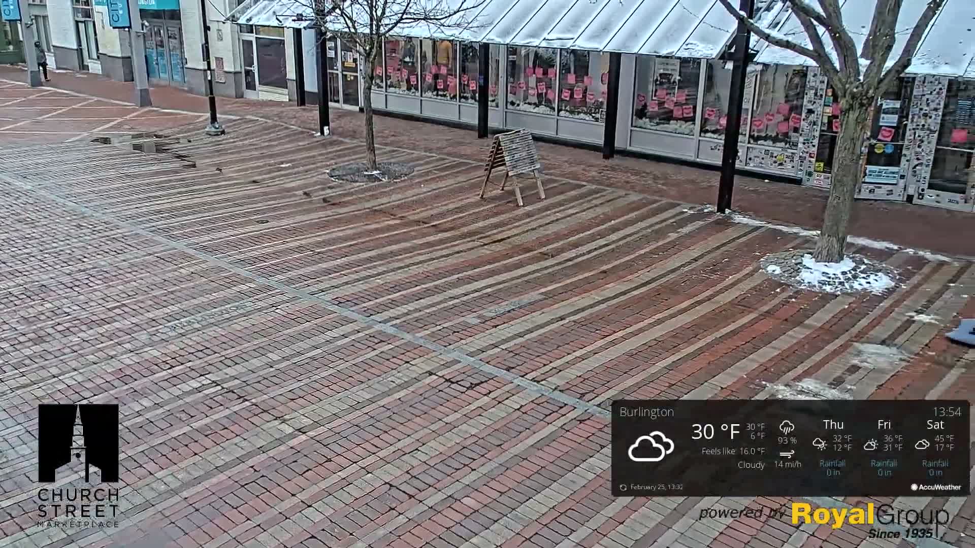 Burlington, Church Street Market Place Live Cam - Burlington, Vermont, USA