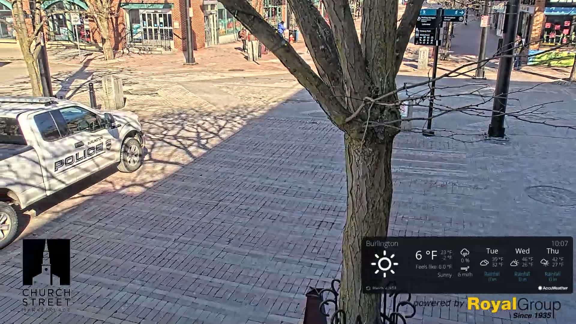 Burlington, Church Street Market Place Live Cam - Burlington, Vermont, USA