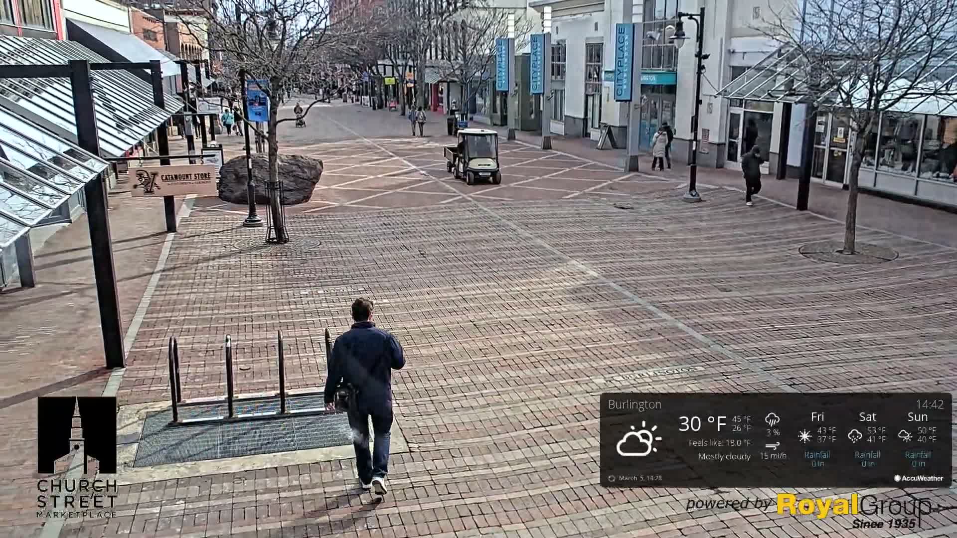 Burlington, Church Street Market Place Live Cam - Burlington, Vermont, USA