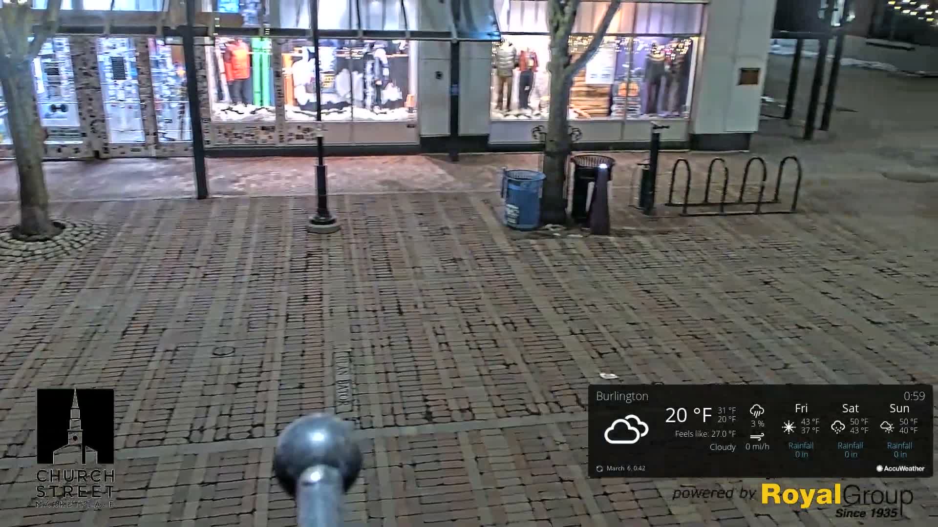 Burlington, Church Street Market Place Live Cam - Burlington, Vermont, USA