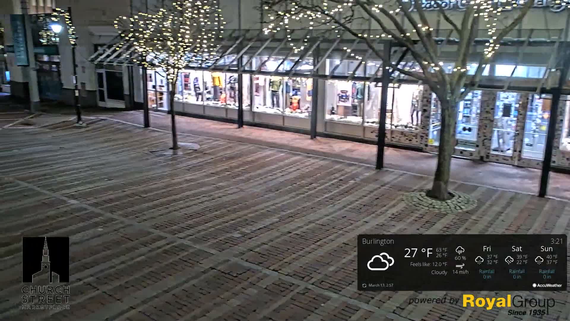 Burlington, Church Street Market Place Live Cam - Burlington, Vermont, USA