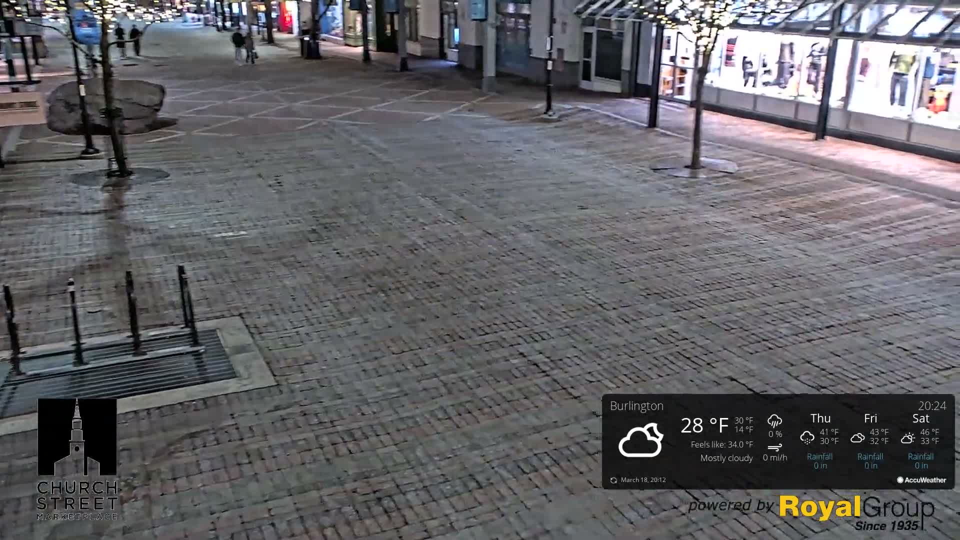 Burlington, Church Street Market Place Live Cam - Burlington, Vermont, USA