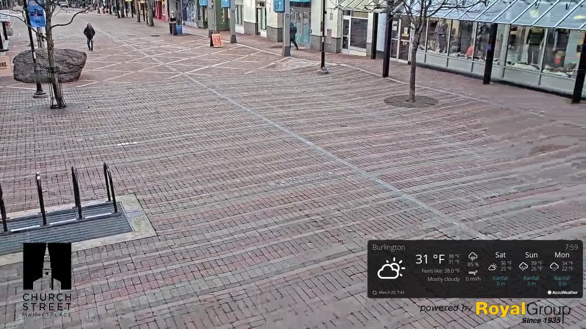 Burlington, Church Street Market Place Live Cam - Burlington, Vermont, USA