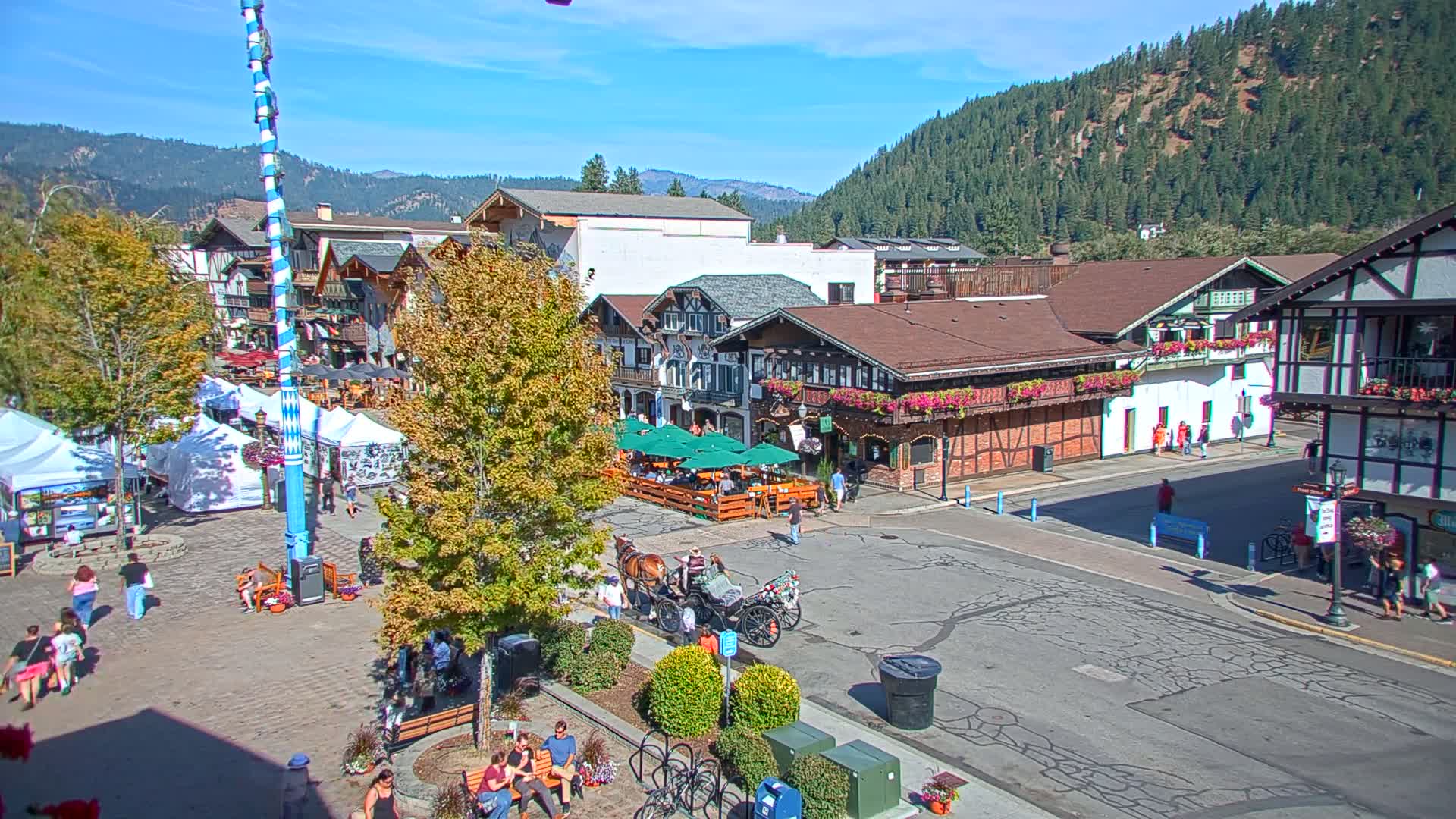 Leavenworth Village 801 Font St.  Walking Street View Live Cam - Leavenworth, Chelan, Washington, USA