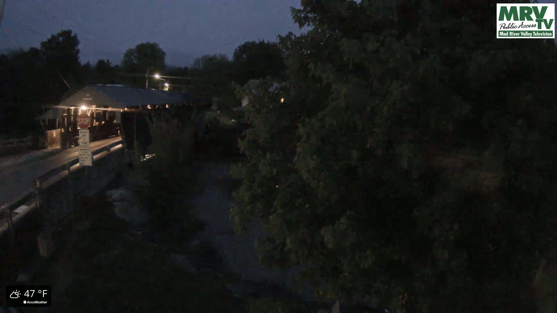 Waitsfield, Mad River Valley Great Eddy Covered Bridge Live Cam -Waitsfield, Washington County, Vermont, USA