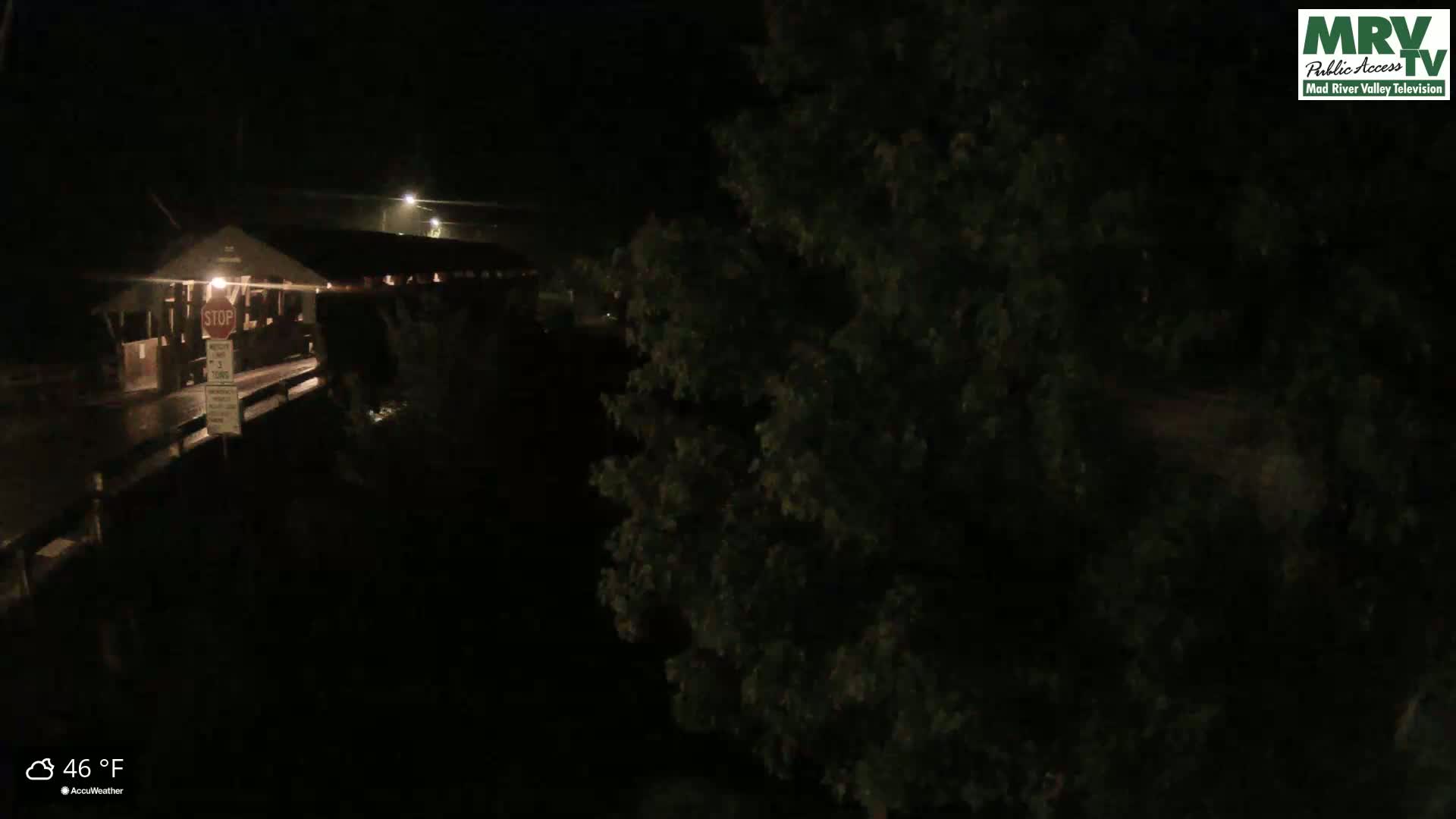 Waitsfield, Mad River Valley Great Eddy Covered Bridge Live Cam -Waitsfield, Washington County, Vermont, USA