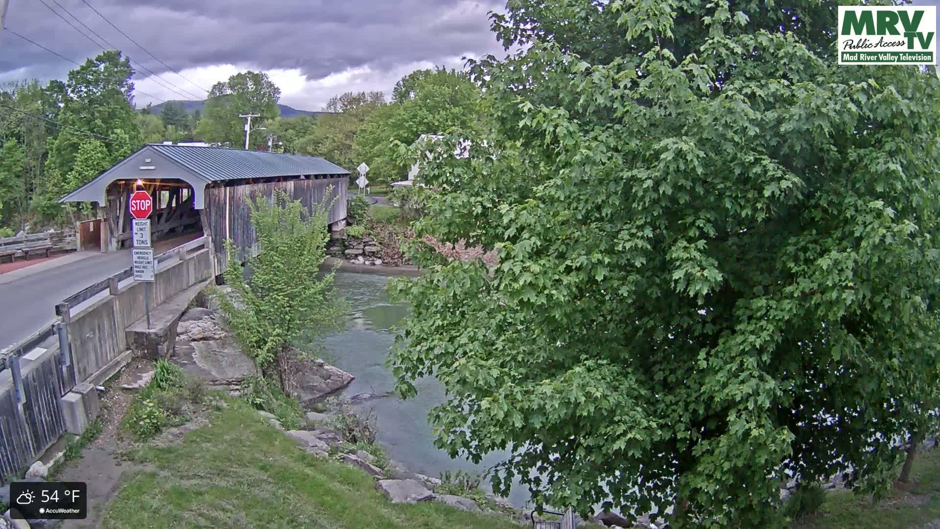 Waitsfield, Mad River Valley Great Eddy Covered Bridge Live Cam -Waitsfield, Washington County, Vermont, USA