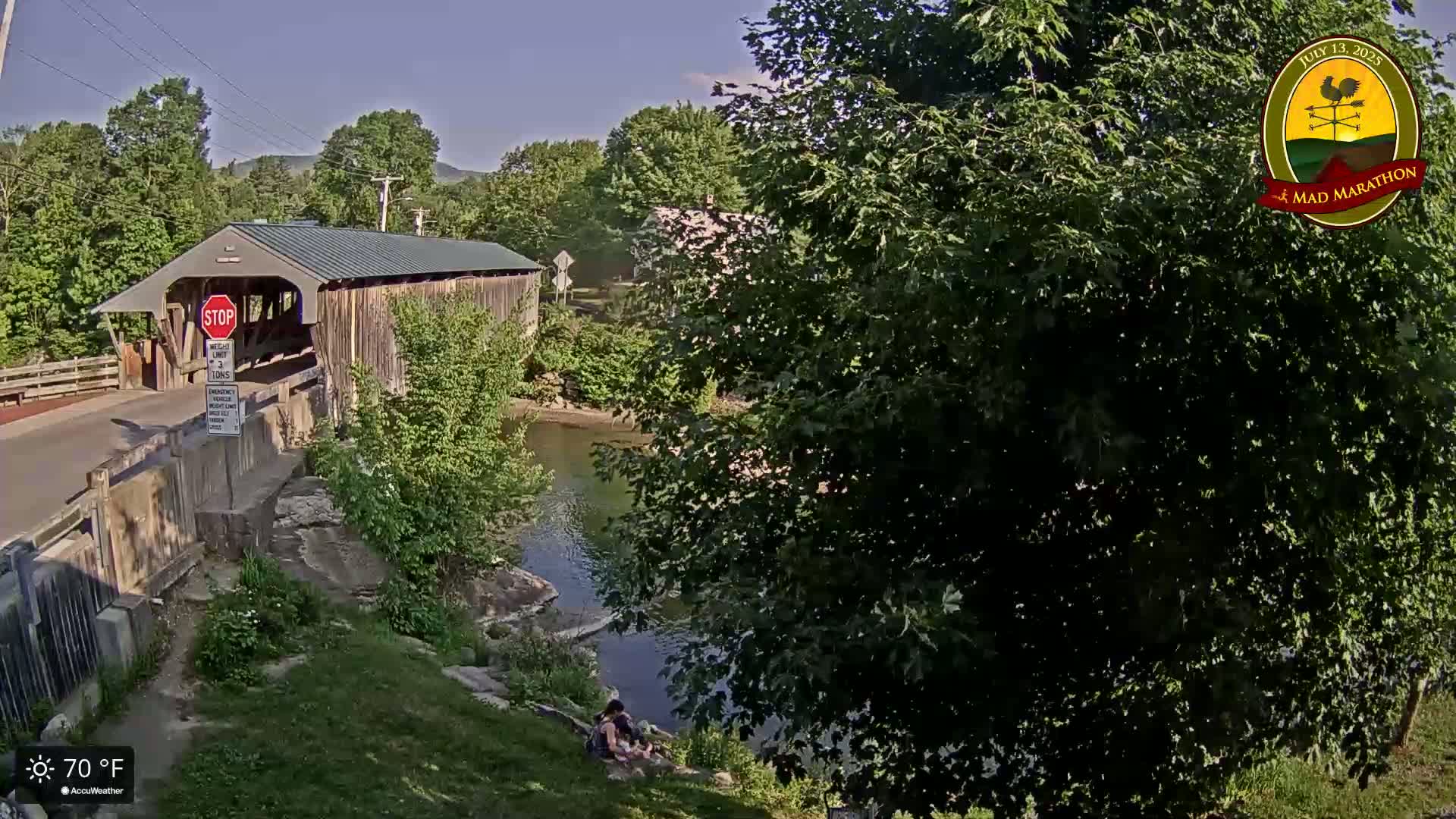 Waitsfield, Mad River Valley Great Eddy Covered Bridge Live Cam -Waitsfield, Washington County, Vermont, USA