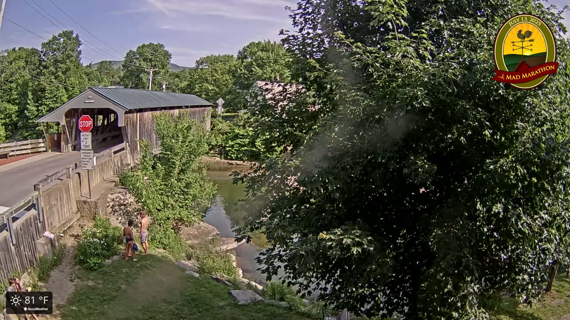 Waitsfield, Mad River Valley Great Eddy Covered Bridge Live Cam -Waitsfield, Washington County, Vermont, USA