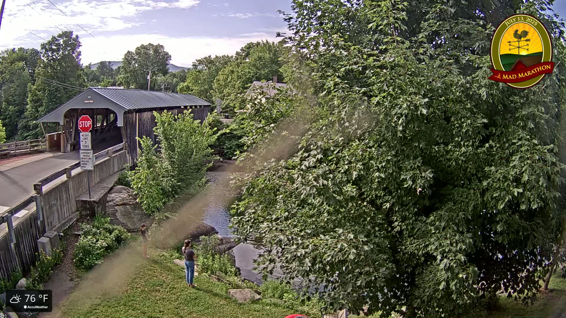 Waitsfield, Mad River Valley Great Eddy Covered Bridge Live Cam -Waitsfield, Washington County, Vermont, USA