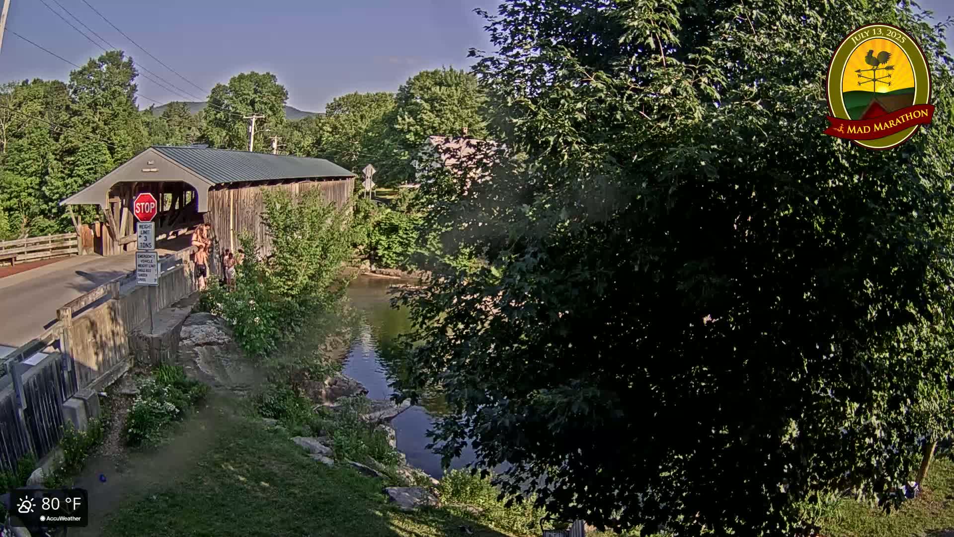 Waitsfield, Mad River Valley Great Eddy Covered Bridge Live Cam -Waitsfield, Washington County, Vermont, USA