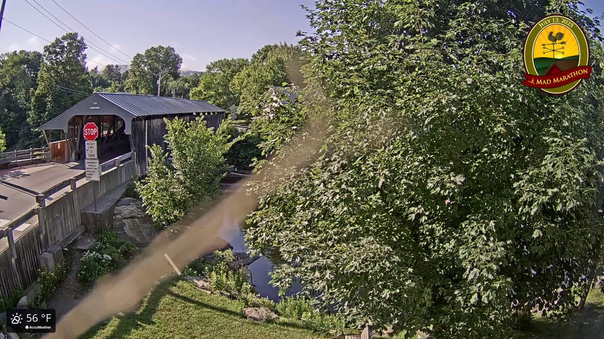 Waitsfield, Mad River Valley Great Eddy Covered Bridge Live Cam -Waitsfield, Washington County, Vermont, USA