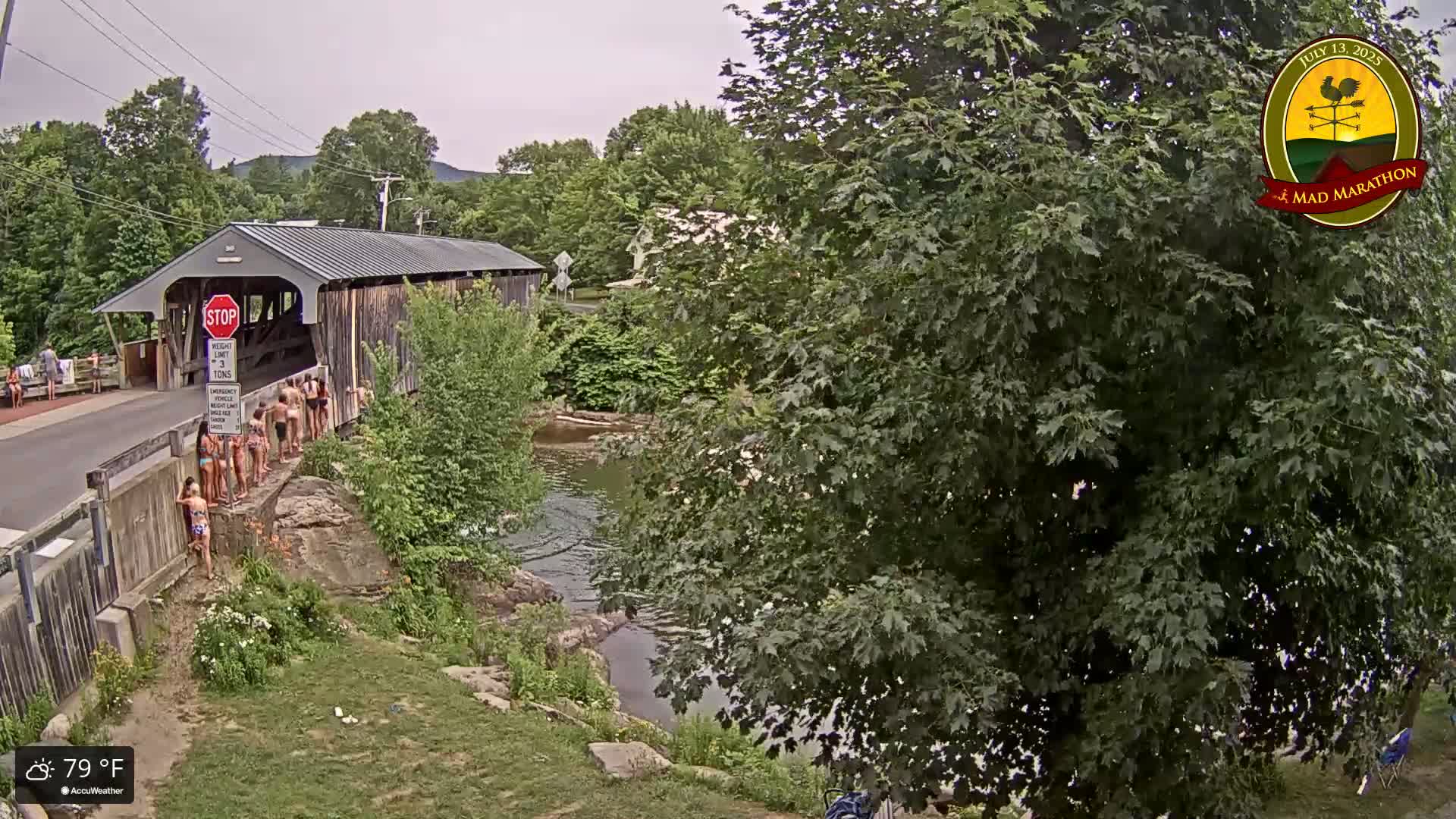 Waitsfield, Mad River Valley Great Eddy Covered Bridge Live Cam -Waitsfield, Washington County, Vermont, USA
