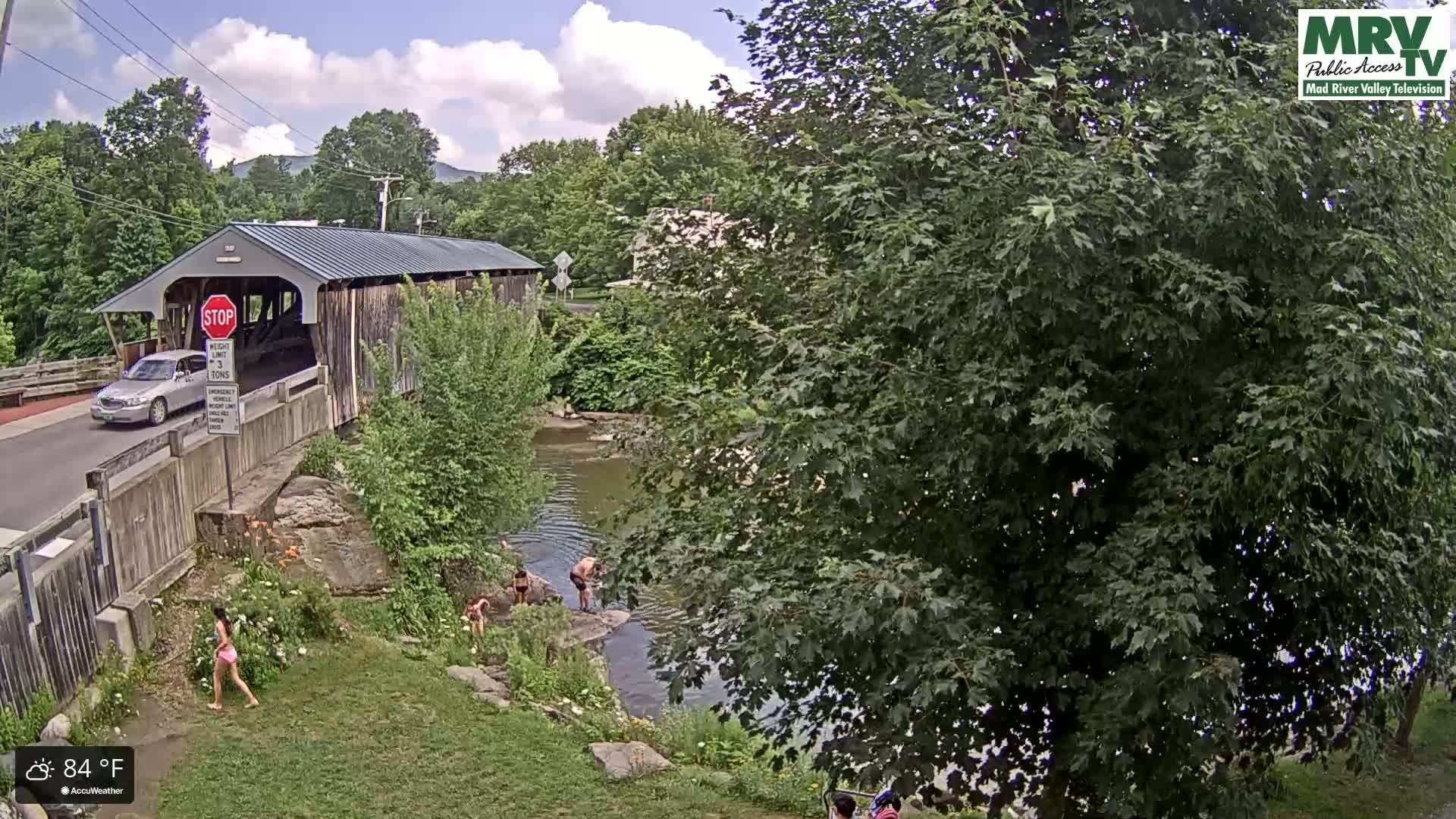 Waitsfield, Mad River Valley Great Eddy Covered Bridge Live Cam -Waitsfield, Washington County, Vermont, USA